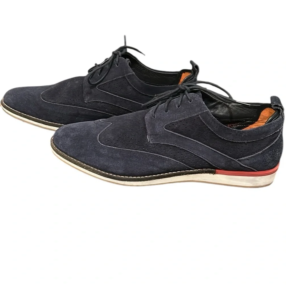 Thomas & Vine Men’s Navy Suede Wing Tips Size 10.5